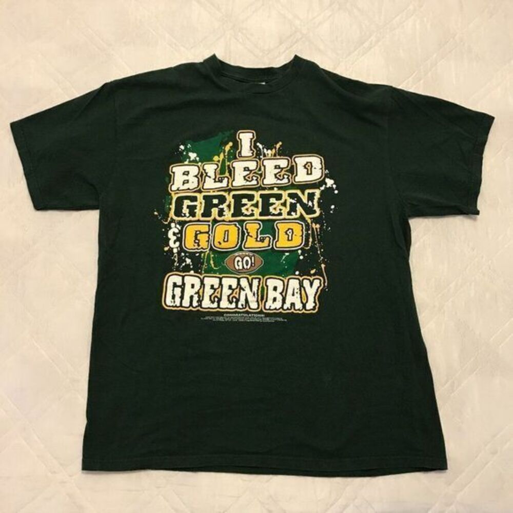 I Bleed Green Gold NFL Green Bay Packers T shirt XL